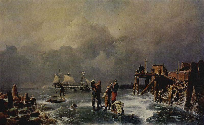 Andreas Achenbach Ufer des zugefrorenen Meeres china oil painting image